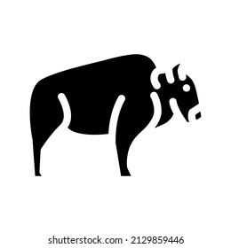 buffalo wild animal glyph icon vector. buffalo wild animal sign. isolated contour symbol black illustration