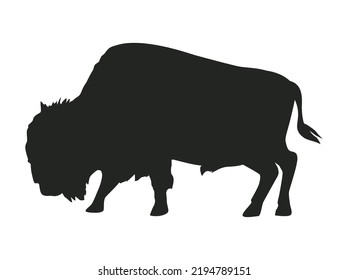 Buffalo Wild Animal Silhouette Style Stock Vector (Royalty Free ...