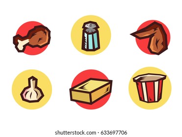 Buffalo Wings Icons Vector Graphic