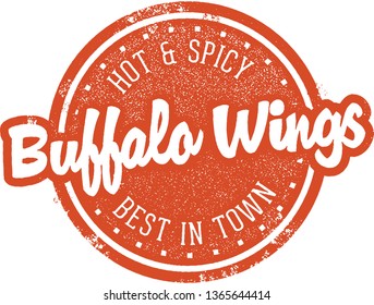 Buffalo Wings Menu Design Stamp Stock Vector (Royalty Free) 1365644414 ...