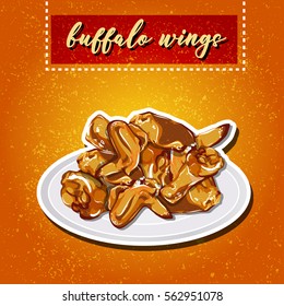 Buffalo wings on a plate.