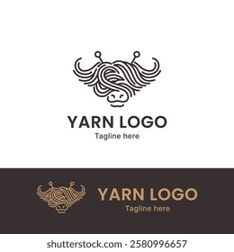 Buffalo yarn logo design vector, yarn design