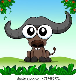 Buffalo,Africa,Cartoon Vector 10