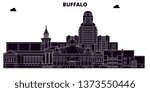 Buffalo,United States, vector skyline, travel illustration, landmarks, sights. 