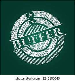 Buffer chalk emblem written on a blackboard