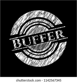 Buffer chalkboard emblem on black board