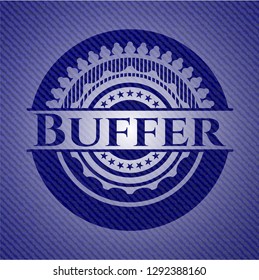 Buffer emblem with denim texture