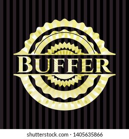Buffer gold shiny badge. Vector Illustration. Detailed.