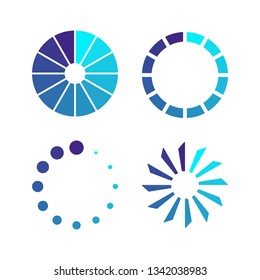 Buffer loader or preloader. Isolated loading icon set on white background