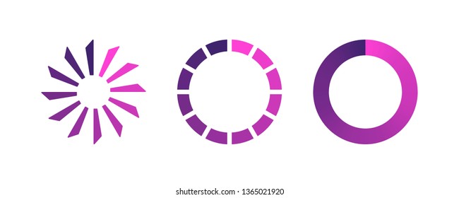 Buffer loader or preloader. Isolated loading icon set on white background