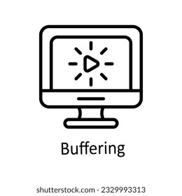 Buffering Vector  outline Icon Design illustration. Online streaming Symbol on White background EPS 10 File