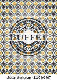 Buffet arabesque badge. arabic decoration.