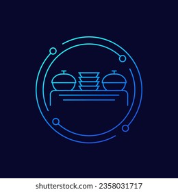 buffet or catering icon, linear design