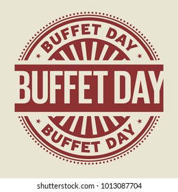 Buffet Day rubber stamp, vector Illustration