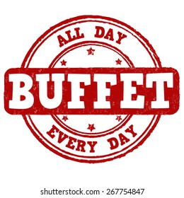 Buffet grunge rubber stamp on white background, vector illustration