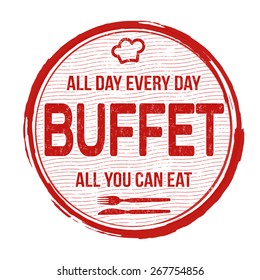 Buffet grunge rubber stamp on white background, vector illustration