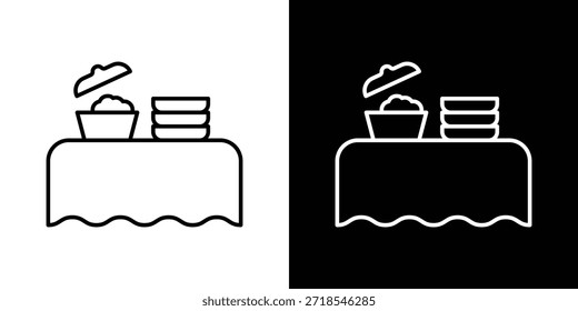 Buffetsymbol im Liniendesign. Bearbeitbare Strichsymbole.