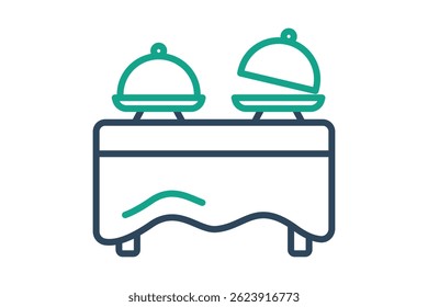 Buffet icon. line icon style. icon related to service food arrangements. catering elements vector illustration