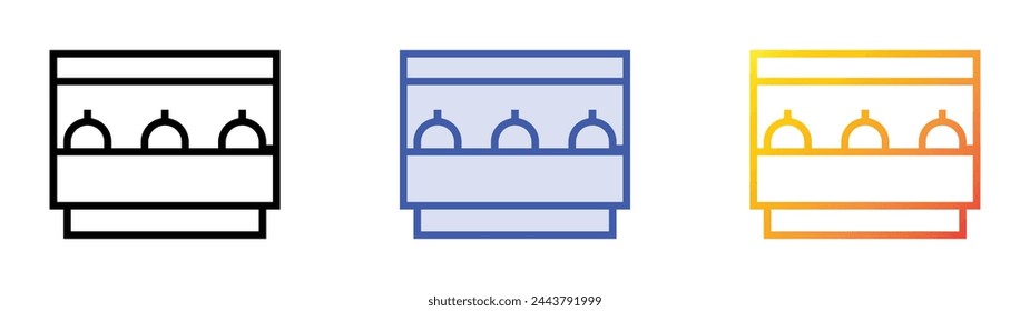 buffet icon. Linear, Blue Fill and Gradient Style Design Isolated On White Background