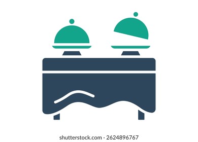 Buffet icon. solid icon style. icon related to service food arrangements. catering elements vector illustration