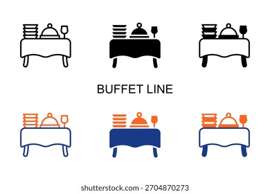 Buffetzeilensymbol mehrformatige Vektorgrafik