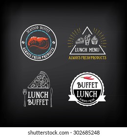 Buffet menu, restaurant design. All you can eat.