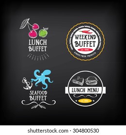 Buffet menu, restaurant design. All you can eat.