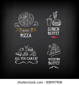 Buffet menu, restaurant design. All you can eat.