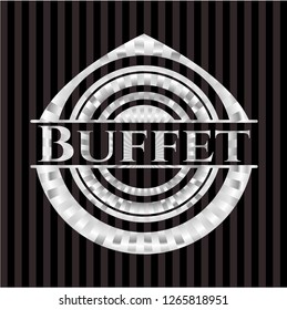 Buffet silvery shiny badge
