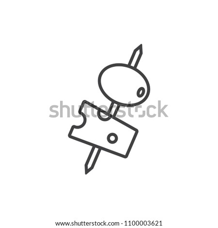 Canapé, buffet snack, cheese and olive on a stick line icon.