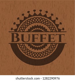 Buffet wooden emblem. Retro
