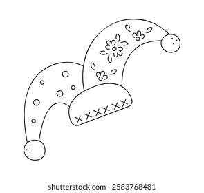 Buffoon hat. Hand drawn clip art for your project.