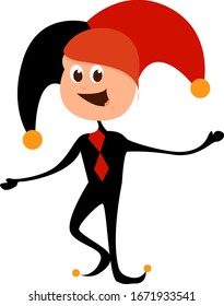 Buffoon, illustration, vector on white background.