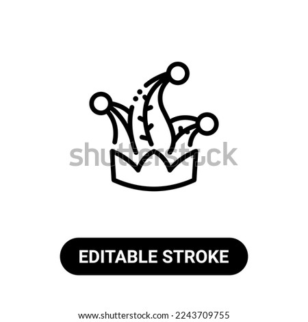 buffoon joker icon editable stroke. vector illustration