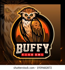 Buffy fish owl mascot. esport logo design