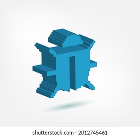 bug 3d vector pixel logo