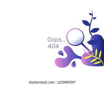 Bug 404 error page not found.Business concept vector illustration,disconnection from the Internet, unavailable,concept of Electrical theme web banner,disconnection, loss of connect.Magnifier glass