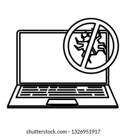 bug animal in laptop