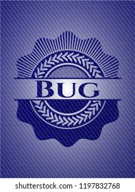 Bug badge with jean texture