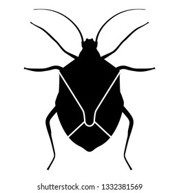 Bug Bedbug Chinch True bugs Hemipterans Insect pest icon black color vector illustration flat style simple image