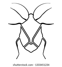 Bug Bedbug Chinch True bugs Hemipterans Insect pest icon black color outline vector illustration flat style simple image