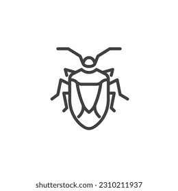 Bug beetle line icon. linear style sign for mobile concept and web design. Bug insect outline vector icon. Symbol, logo illustration. Vector graphics
