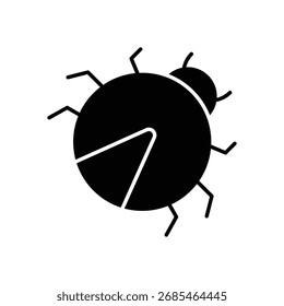 Bug Black Glyph Vector Icon