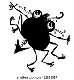 bug black and white