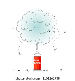 Bug bomb icon. Pest control clipart