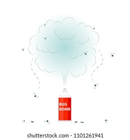 Bug bomb icon. Pest control clipart