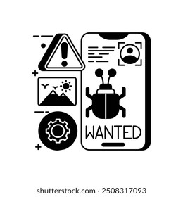 Bug Bounty Glyph Icon, Vector illustration