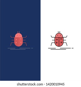 Bug, bugs, insect, testing, virus Flat Color Icon Vector