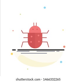Bug, bugs, insect, testing, virus Flat Color Icon Vector. Vector Icon Template background