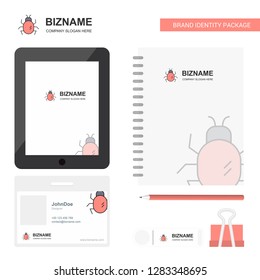 Bug  Business Logo, Tab App, Diary PVC Employee Card and USB Brand Stationary Package Design Vector Template